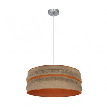 Distribuidor - Lâmpadas Diversas | Colgantes Moderno | COLGANTE NATALIA 1XE27 NIQUEL/SACO-NARANJA REGX50X50 CM Ref: 188595004